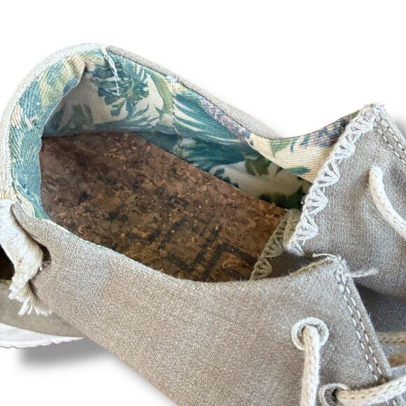Hey Dude Wendy Natural Rosemary canvas loafers Women’s casual size 9 - Picture 6 of 7